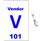 Custom Printed Numbered PVC Vendor Badges + Strap Clips - 10 pack